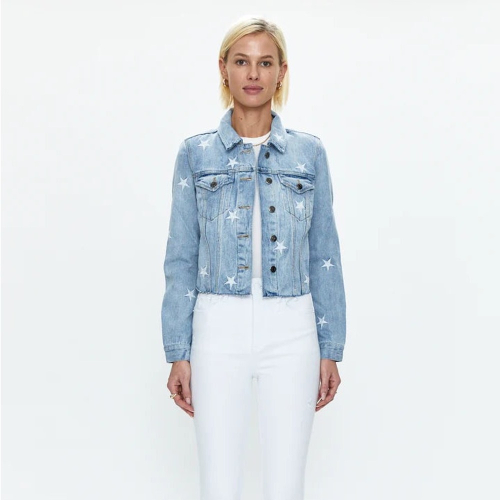 Pistola Blue Denim Jacket with White Stars